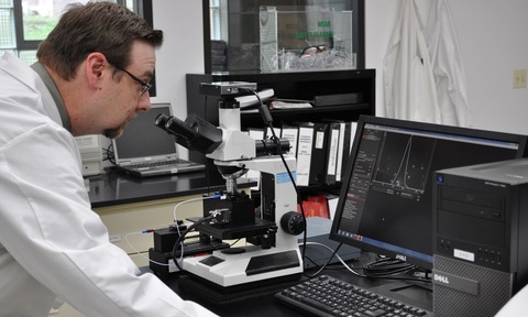 PTL Director of Analytical Services, William Kopesky, uses the cGMP certified NanoSight LM10-HSB sys