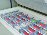 The rack provides a flexible and low cost solution for organising sample storage in a chest freezer.