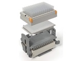 Genevac heat transfer plates provide a snugly fitting insert beneath the microplate