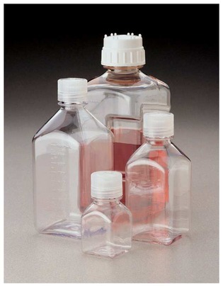 Nalgene square polycarbonate bottles with closure