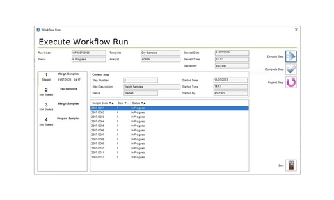 Example of Workflow Step Execution in the Matrix Laboratory Execution System