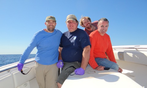 The sampling team in October in 2012 (left to right): Dave Valentine, Robert Nelson, Matthias Keller