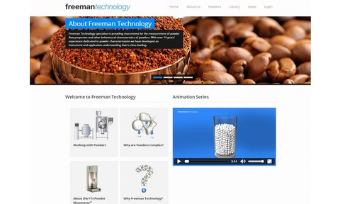 Freeman Technology's website features extensive knowledge base for powder processors