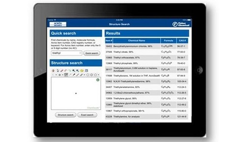 The ChemSearch mobile app from Thermo Fisher Scientific